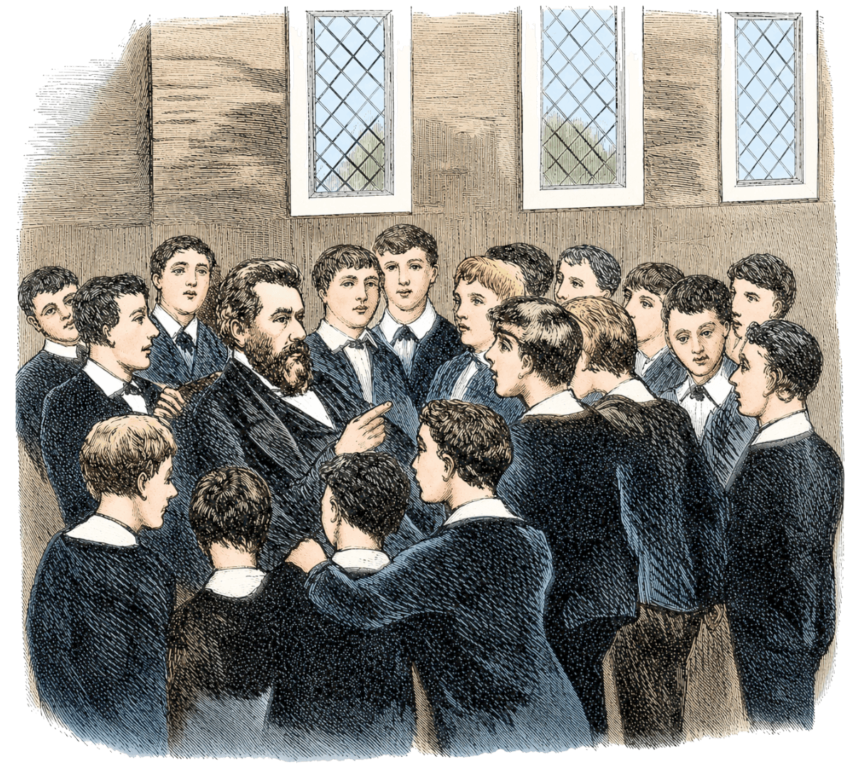 Charles Spurgeon with children from the Stockwell Orphanage